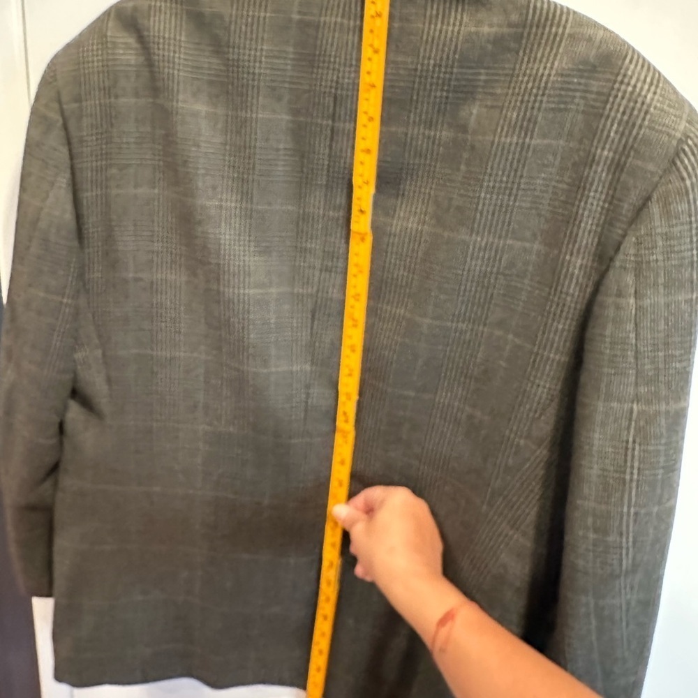 Alfani Vintage Men's Gray Wool Plaid Blazer 40R - Picture 11 of 12